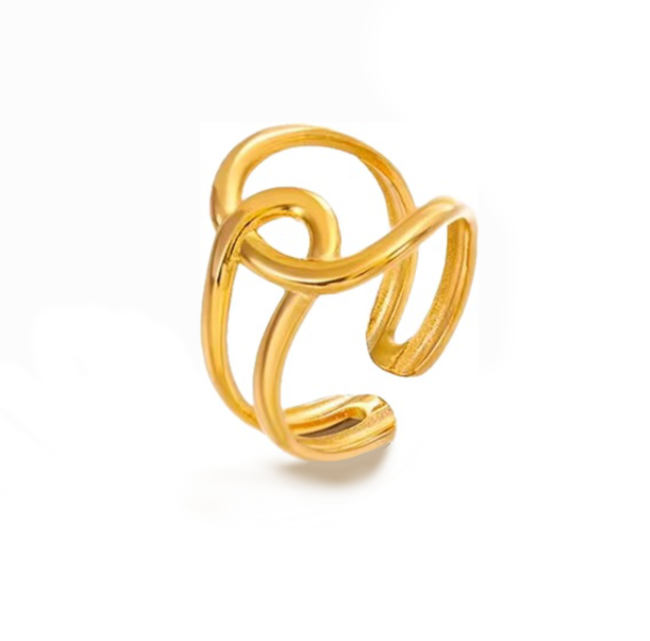 Gold Cuff Lock Adjustable Ring